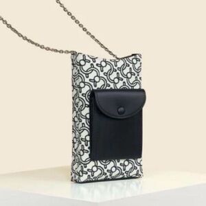 NWT CAFUNE Camber Sling Black and White Printed Mini Crossbody Bag